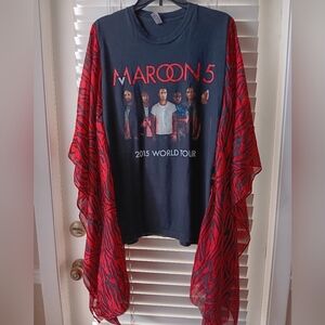 Upcycled Maroon 5 Concert Tshirt/Poncho